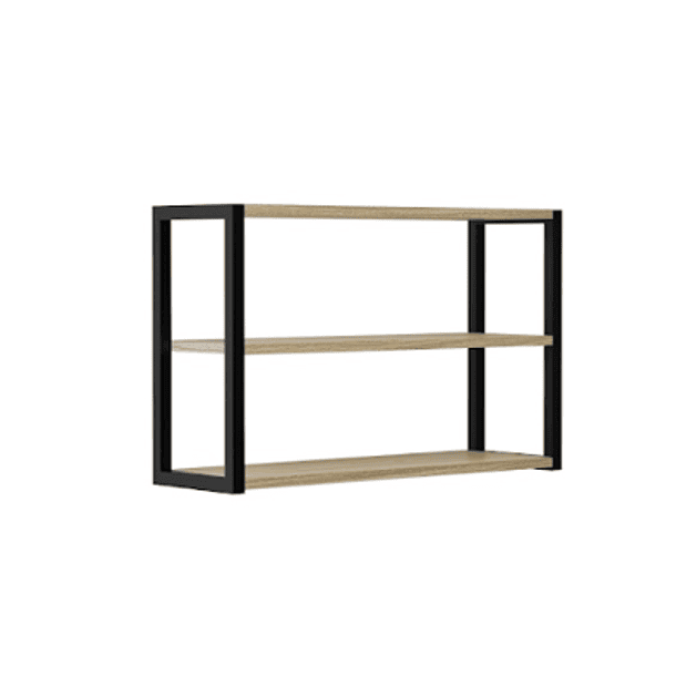 Estantería de Pared Berlim Roble Miel Tubo Negro 3 Niveles 20x40x64cm Prat-k 