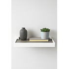 Repisa Recta Duetto Cemento con Soporte y Borda Blanco 1,5x10x40cm Prat-k 2