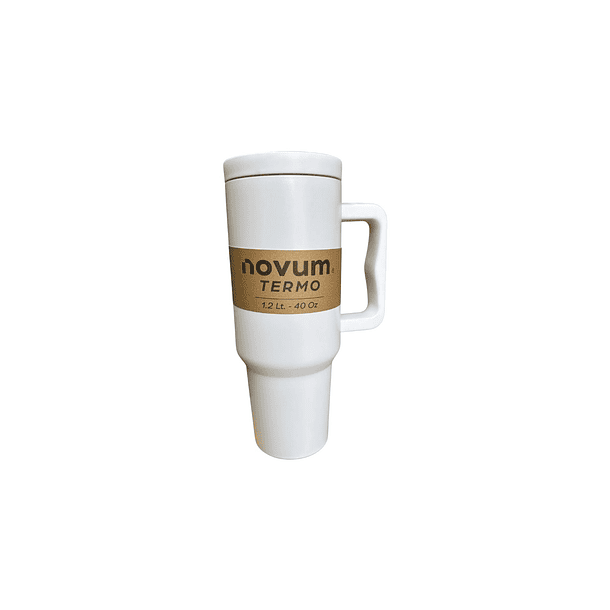 Termo Pitillo Acero Inoxidable Blanco 1.2 L Novum 