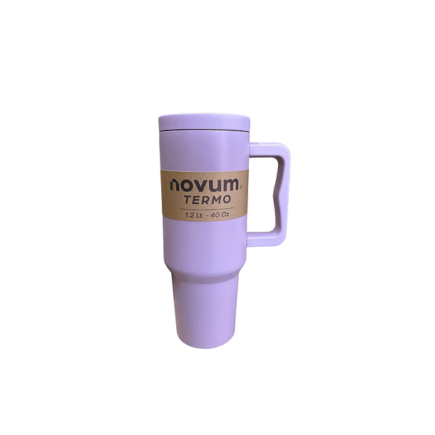 Termo Pitillo Acero Inoxidable Lila 1.2 L Novum 