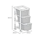 Cajonero Rattan 3 Gavetas Rosa Rimax  5