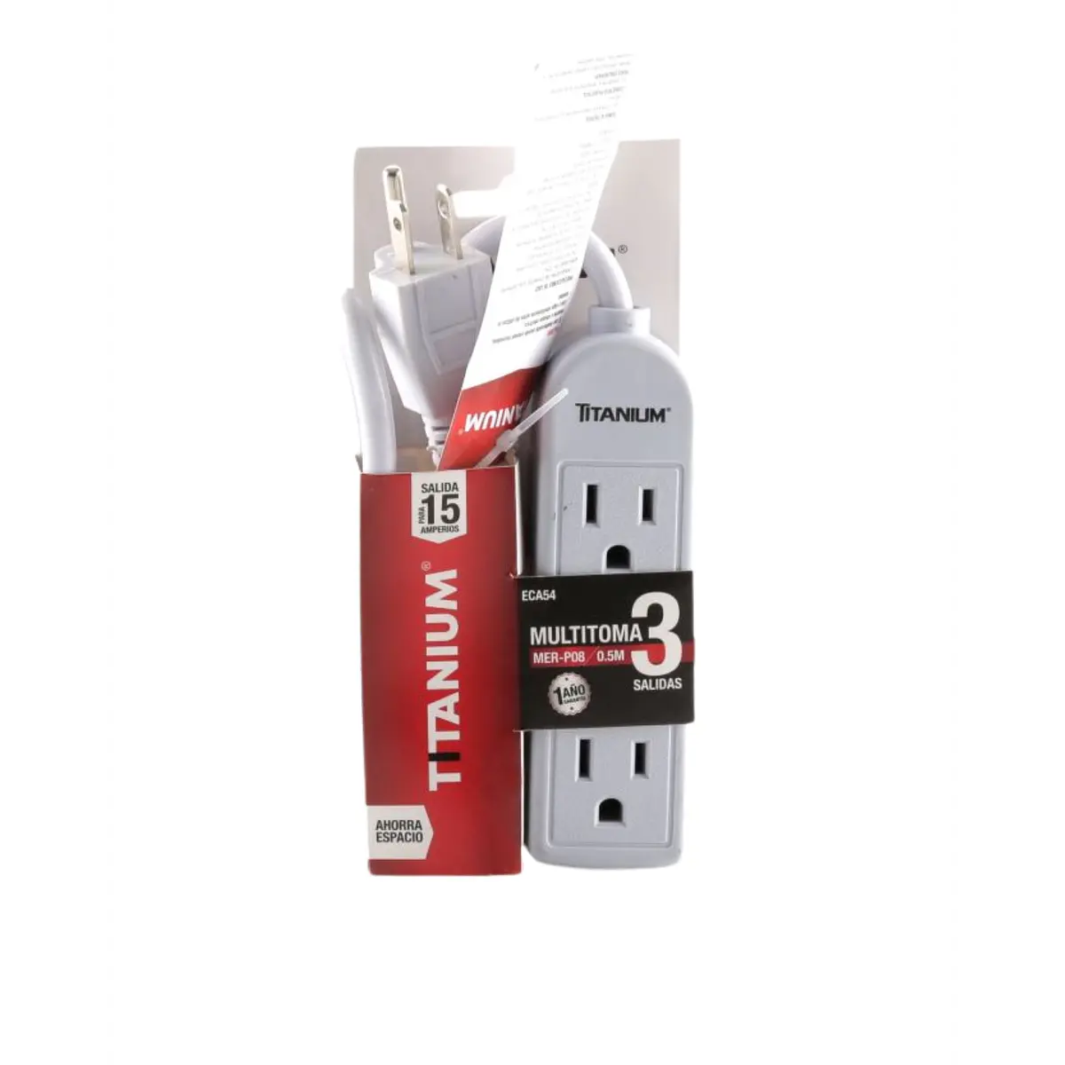 Multitoma 3 Salidas con Cable 0.5m Titanium