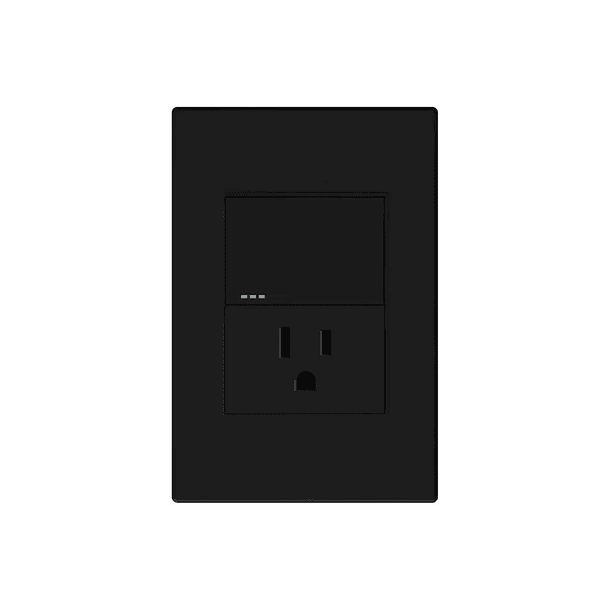 Toma + Interruptor Negro Mate ETI164 Mercury  