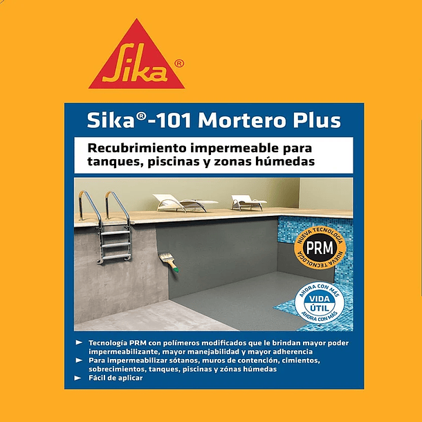 Sika®-101 Mortero Plus Gris 10 kg 2