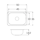 Lavaplatos 50x35cm en Acero Vital Socoda  3