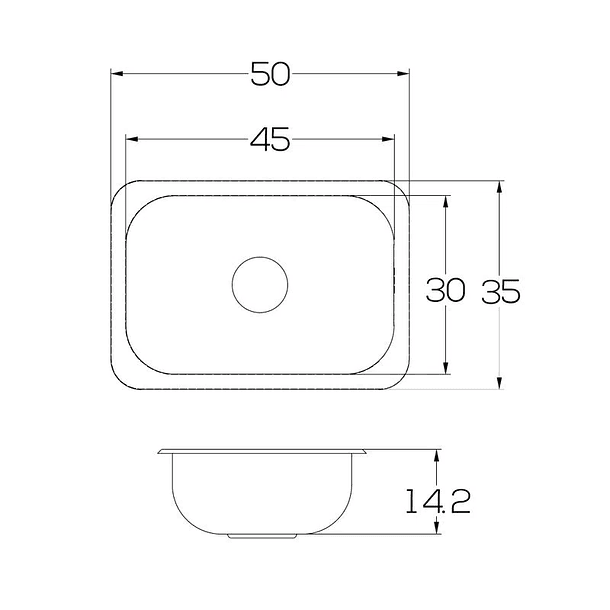 Lavaplatos 50x35cm en Acero Vital Socoda  3
