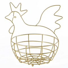 Canasta Huevos Gallina Pintada Dorado F370939
