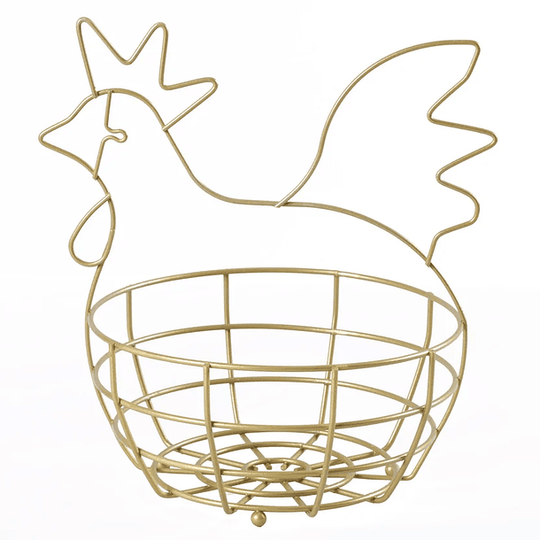 Canasta Huevos Gallina Pintada Dorado F370939 1