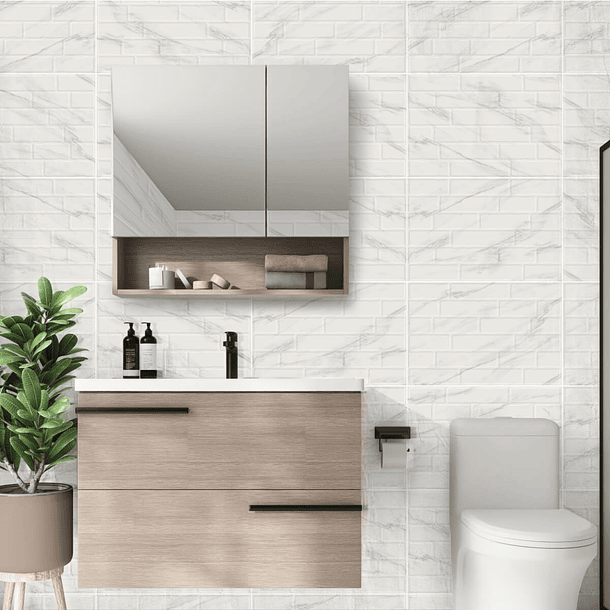 Pared Marmolizada y Estructurada Guatavita Blanco 30x45 Corona Primera Calidad 4