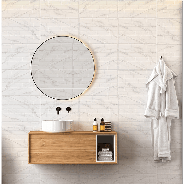 Pared Marmolizada y Estructurada Guatavita Blanco 30x45 Corona Primera Calidad 5