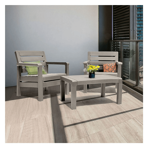 Set Balcón Barú 3 Piezas Color Cemento Rimax  2