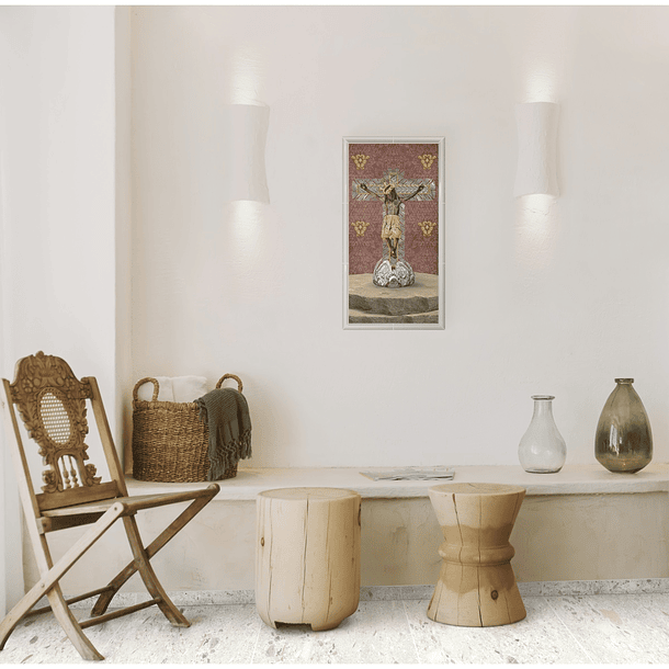 Pared Base Decorada Señor de los Milagros Multicolor 30x60cm Corona 2