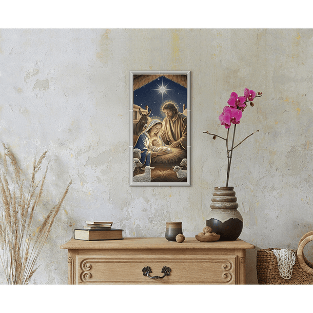 Base Decorada Natividad Multicolor 30x60cm Corona 2