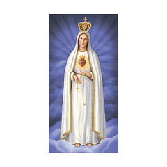 Base Decorada Virgen de Fátima Multicolor 30x60cm Corona