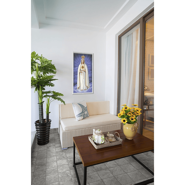 Base Decorada Virgen de Fátima Multicolor 30x60cm Corona 3