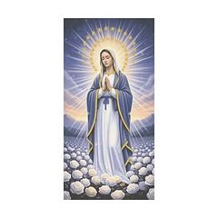 Base Decorada Virgen María Multicolor 30x60cm Corona