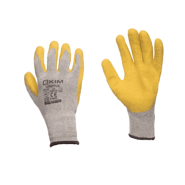 Guantes de Seguridad Minerva Látex Corrugado KIM Talla 9/L 