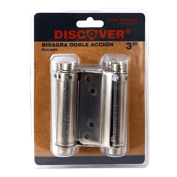 Bisagra Doble Acción Satinada 3” x 3” Discover 3