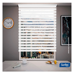 Cortina Enrollable Roller Dúo Blanca 100x170 cm Sunflex