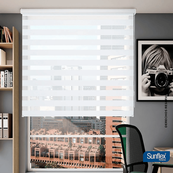 Cortina Enrollable Roller Duo Blanca 100x220cm Sunflex 2