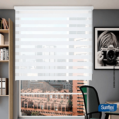 Cortina Enrollable Roller Duo Blanca 120x220 Sunflex