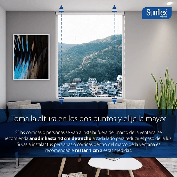 Cortina Enrollable Roller Duo Blanco 160x170cm Sunflex 7