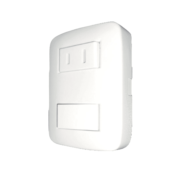 Interruptor + Toma de Sobreponer Basic Blanco Mercury 