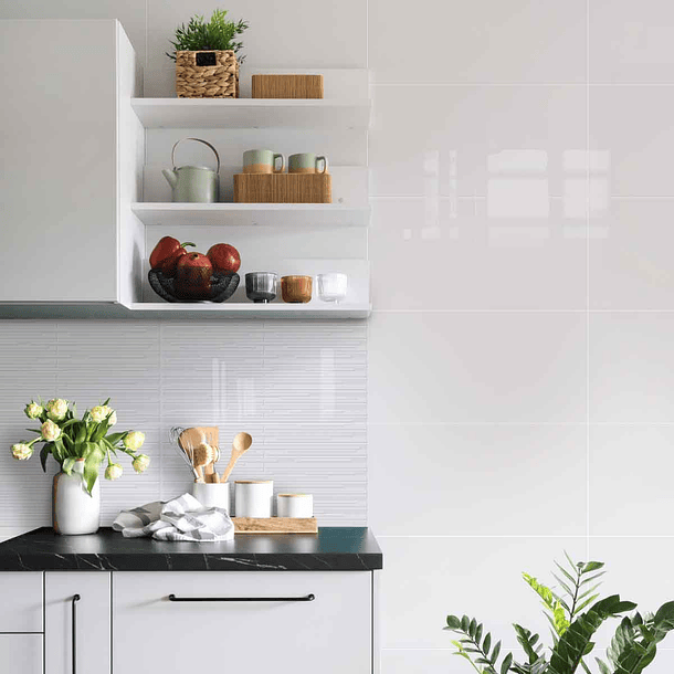 Pared Rectificada Plana Blanca Cara Única 30x60cm Segunda Calidad Corona 2