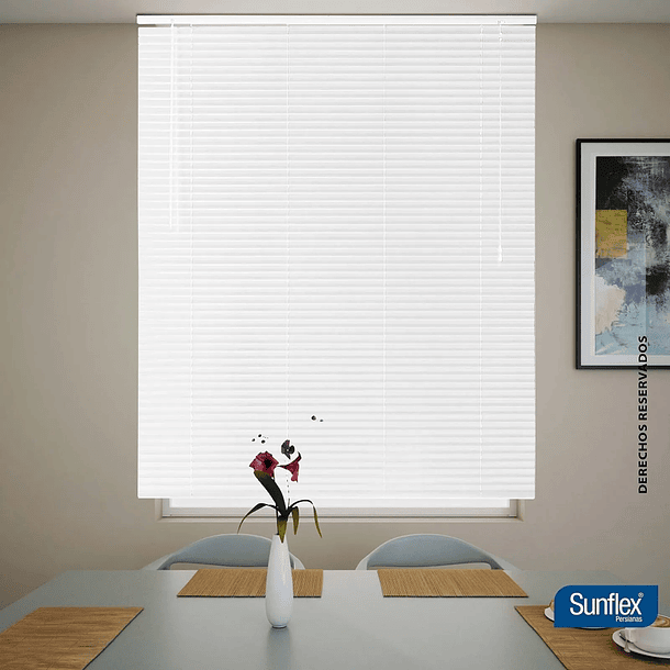 Persiana Horizontal de PVC Blanco 100x140cm Sunflex 2