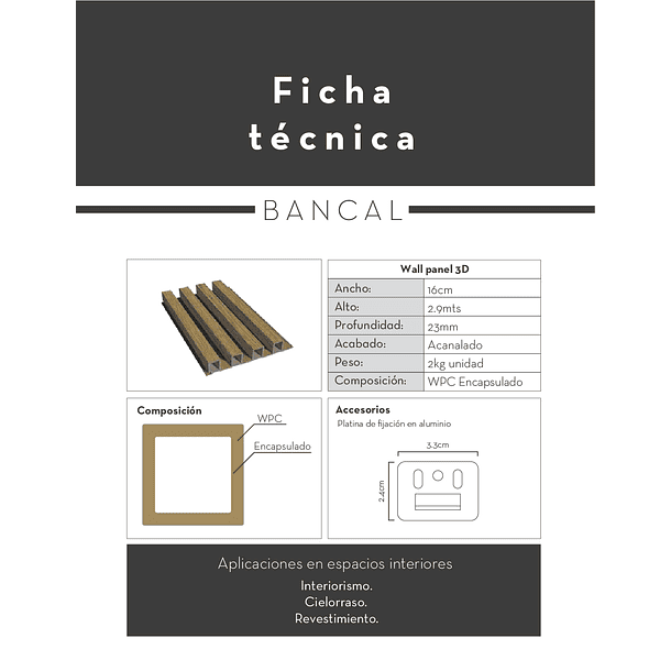 Panel WPC Interior Bancal Eucalipto Almacora 290x16 cm 5