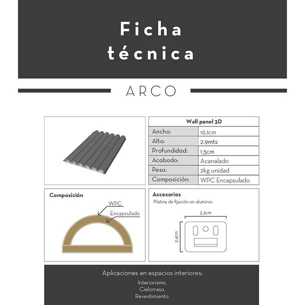 Panel WPC Interior Arco Blanco Almacora 290x16.1 cm 3
