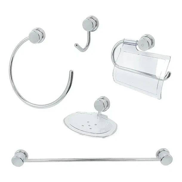 Juego de Accesorios para Baño 5 Piezas Aqua Cromado 1