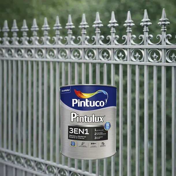 Pintulux 3 en 1 Gris Plata 2