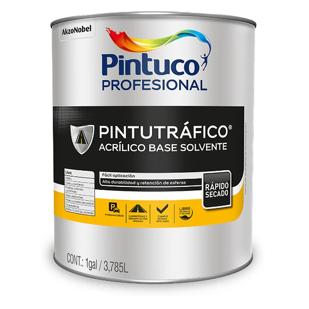 Pintutrafico Acrílico Galón Base Solvente Negro 1