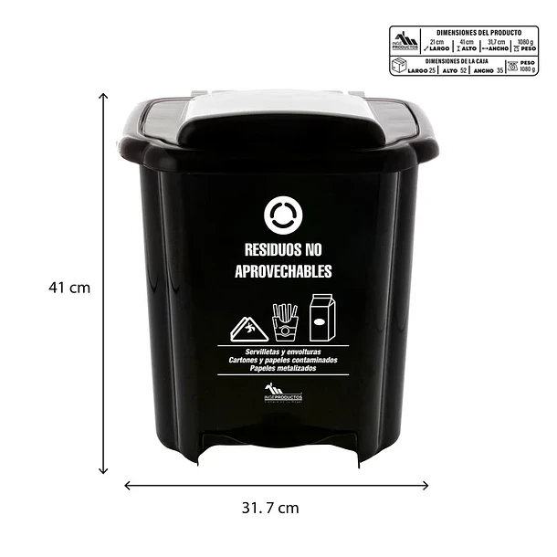 Papelera De Pedal Cuadrada 3