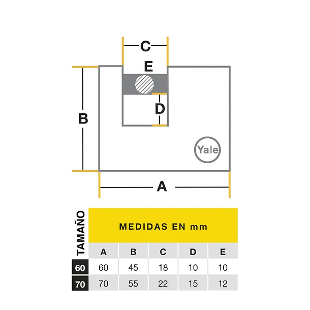 Candado Yale  Cortina 60 Mm 4