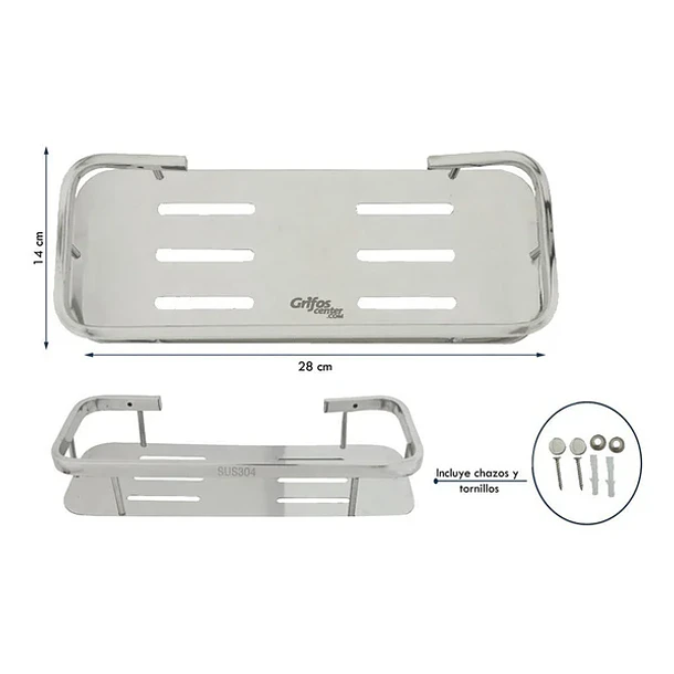 Repisa Para Baño En Acero Rectangular 2