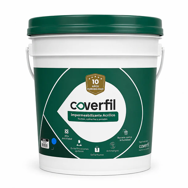 Coverfil Impermeabilizante Acrílico Gris 10 Años 20Kg 