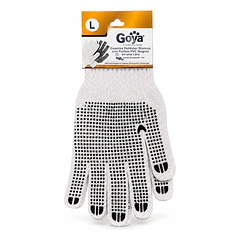 Guantes Hilaza con Puntos PVC Blancos Talla L Goya