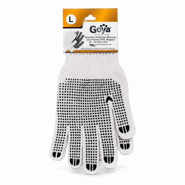 Guantes Hilaza con Puntos PVC Blancos Talla L Goya 1
