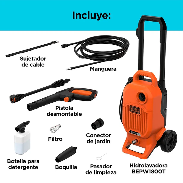 Hidrolavadora 1810 PSI Black+Decker 2