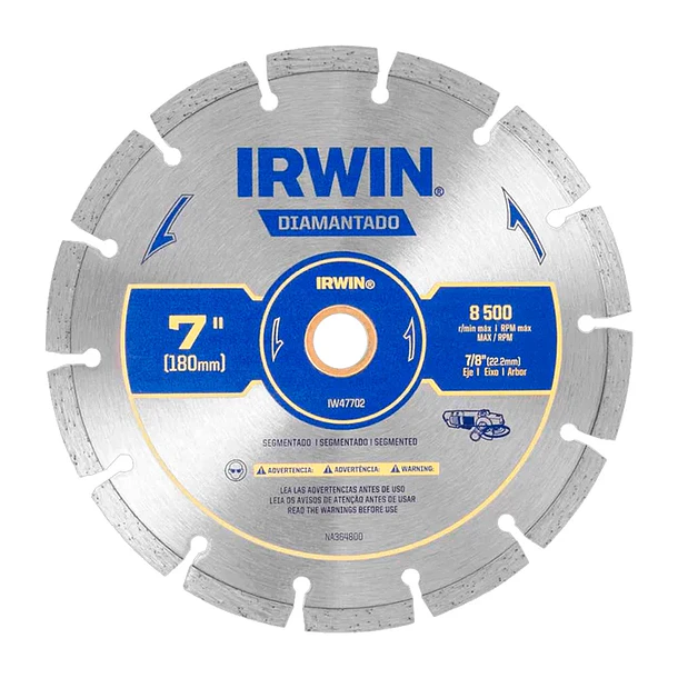 Disco Diamantado Segmentado 7 Pulgadas Irwin 