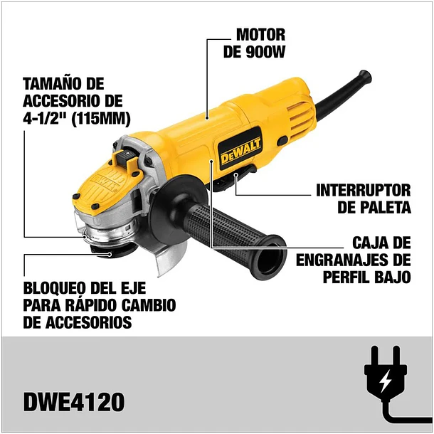 Pulidora Angular DWE4120-B3 de 4 1/2