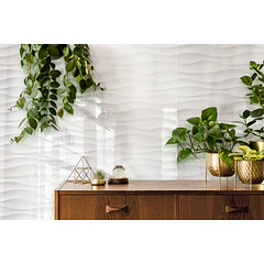 Pared Interior Moderna Estructurada Tavia Blanco 30x60 cm Corona