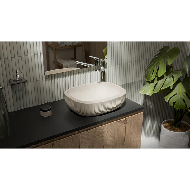 Lavamanos Cascade Vessel Baru Texturizado Beige Corona 2