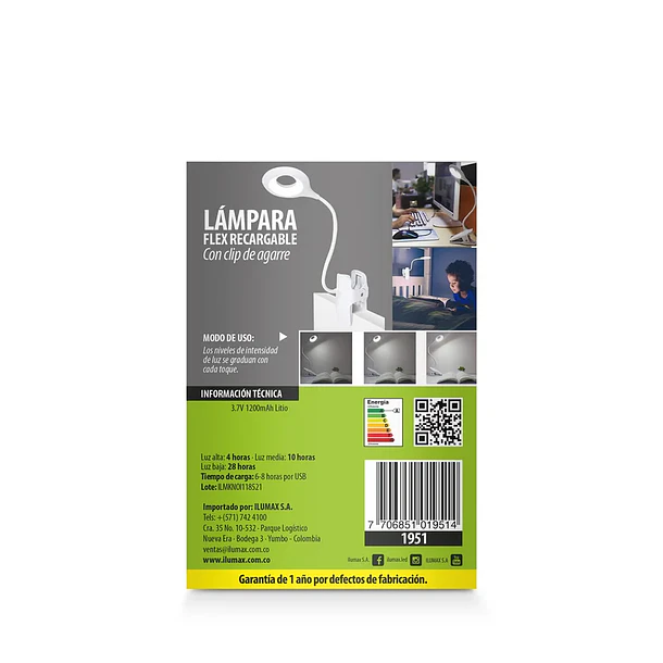 Lámpara LED de Mesa Recargable Ilumax 3