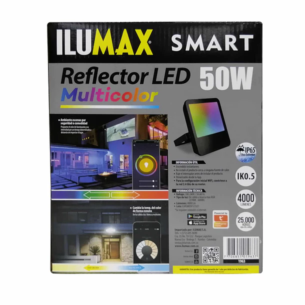 Reflector LED 50 W Smart Multicolor Ilumax 4