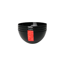 Set x 4 Bowls Redondos Negros de 700ml Novum