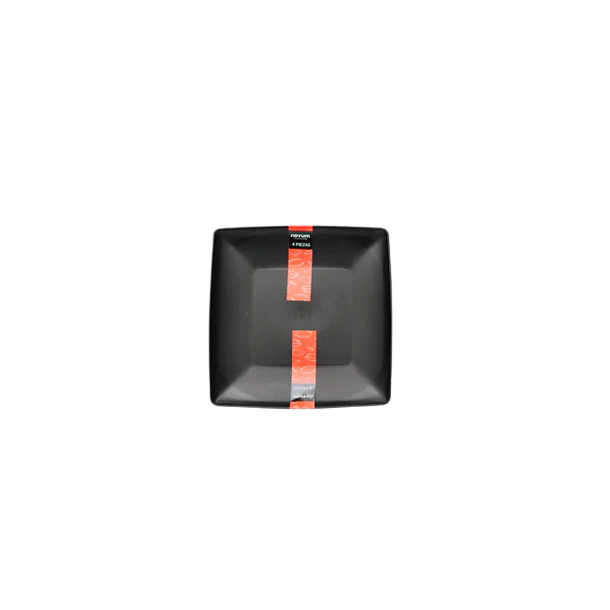 Set x 4 Platos Cuadrados Negros Novum 1