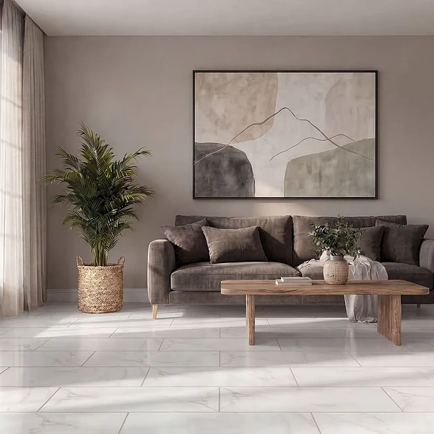 Pared Interior Essence Ivory ST Blanca Marmo 30x60 Alfa 1